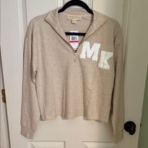 Michael Kors Tan Quarter-Zip Sweatshirt